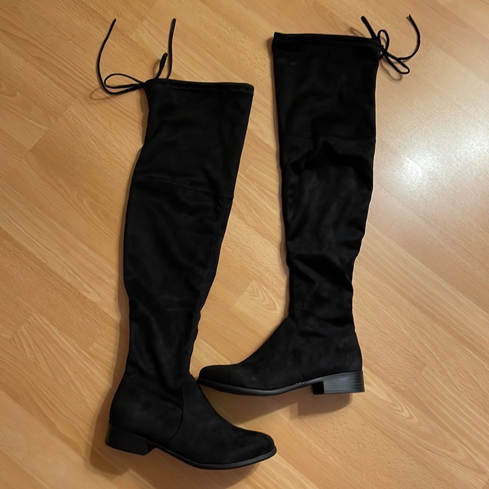 A New Day Target Black Sidney Over The Knee Suede-Like Boots Size 7